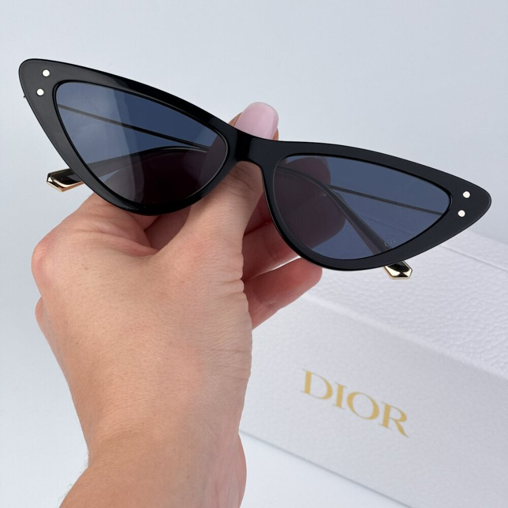 Dior MISSDIOR B4U CD40105U 01V 12B0 BRAND NEW Sunglasses Shiny Black Blue Unisex - Picture 2 of 13